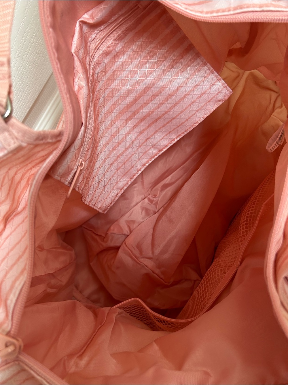 Thirty-One 31 Peach/Light Pink Stripe Big Multi Use Tote Bag - Picture 11 of 13